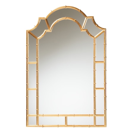 Baxton Studio Bedivere Modern Glam and Luxe Antique Goldleaf Metal Accent Wall Mirror 229-13068-ZORO
